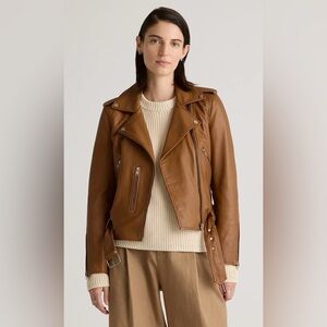 Quince Leather Moto Jacket in Cognac